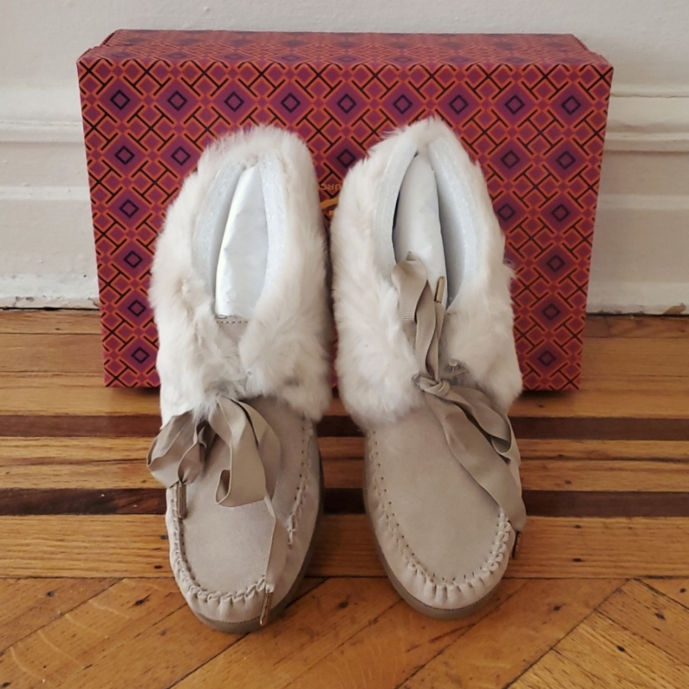 Tory Burch Aberdeen Slipper Light Camel Size 8